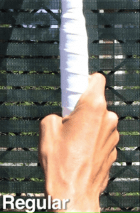 Tennis slice serve grip